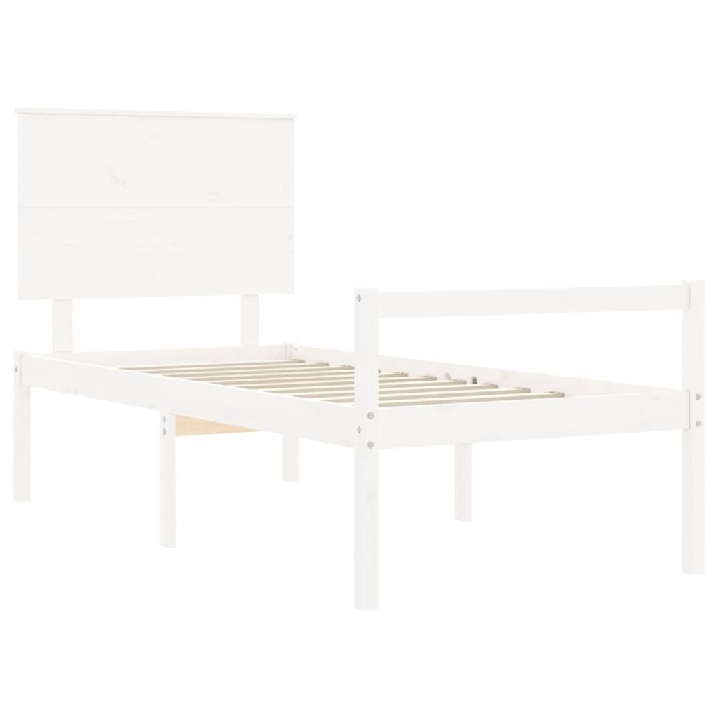 Seniorenbed met hoofdbord massief hout wit is nu te koop bij PeponiXL, paradijselijk wonen!
