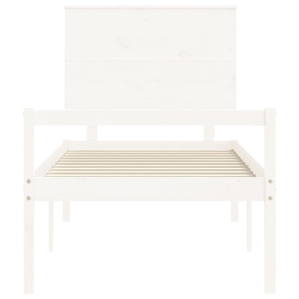 Seniorenbed met hoofdbord massief hout wit is nu te koop bij PeponiXL, paradijselijk wonen!