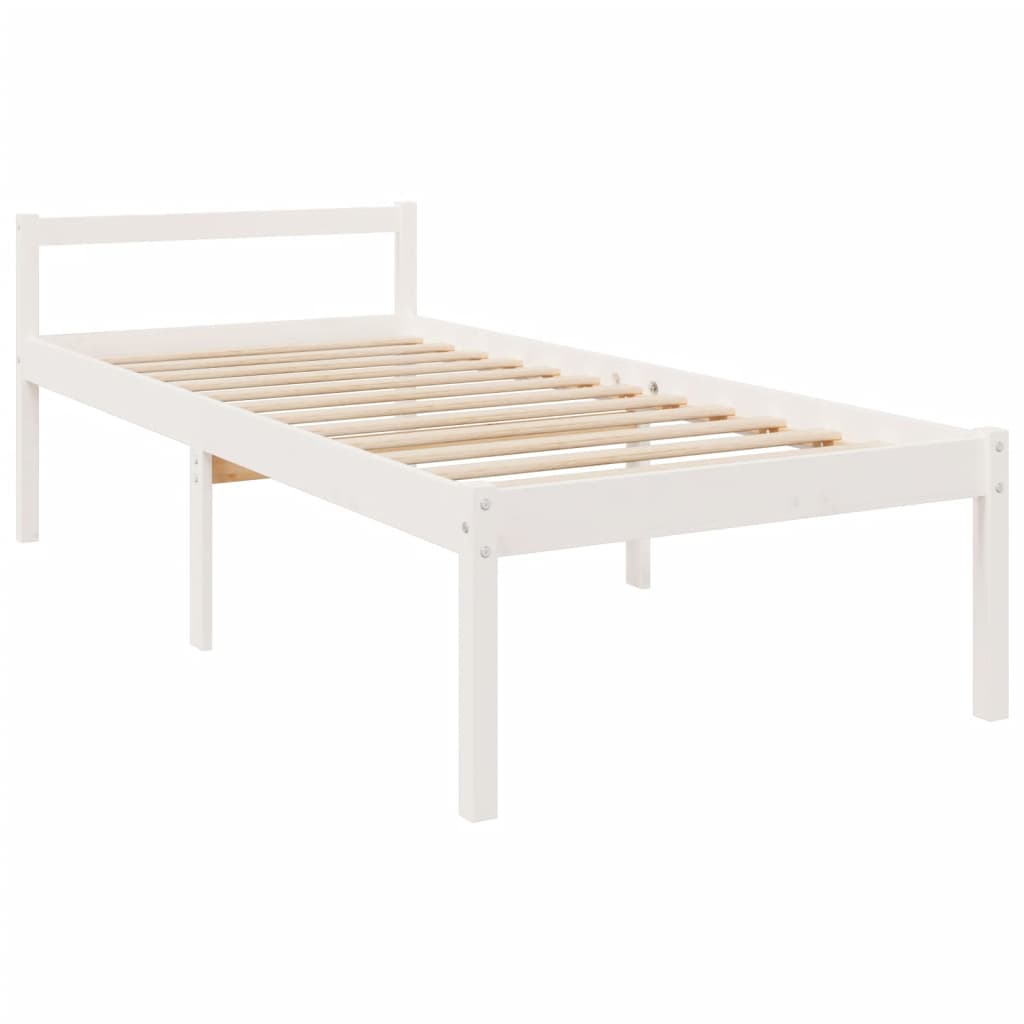 Seniorenbed met hoofdbord massief hout wit is nu te koop bij PeponiXL, paradijselijk wonen!
