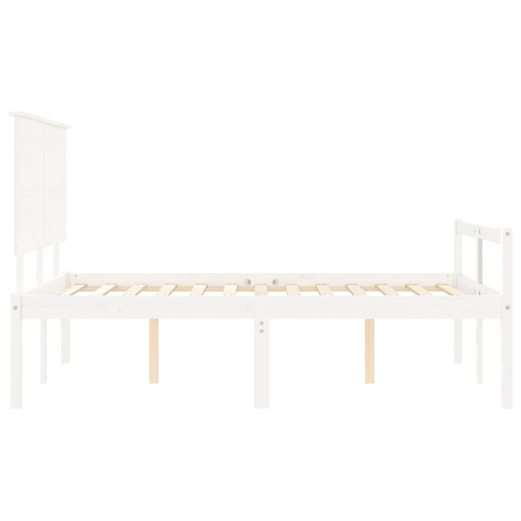 Seniorenbed met hoofdbord massief hout wit is nu te koop bij PeponiXL, paradijselijk wonen!
