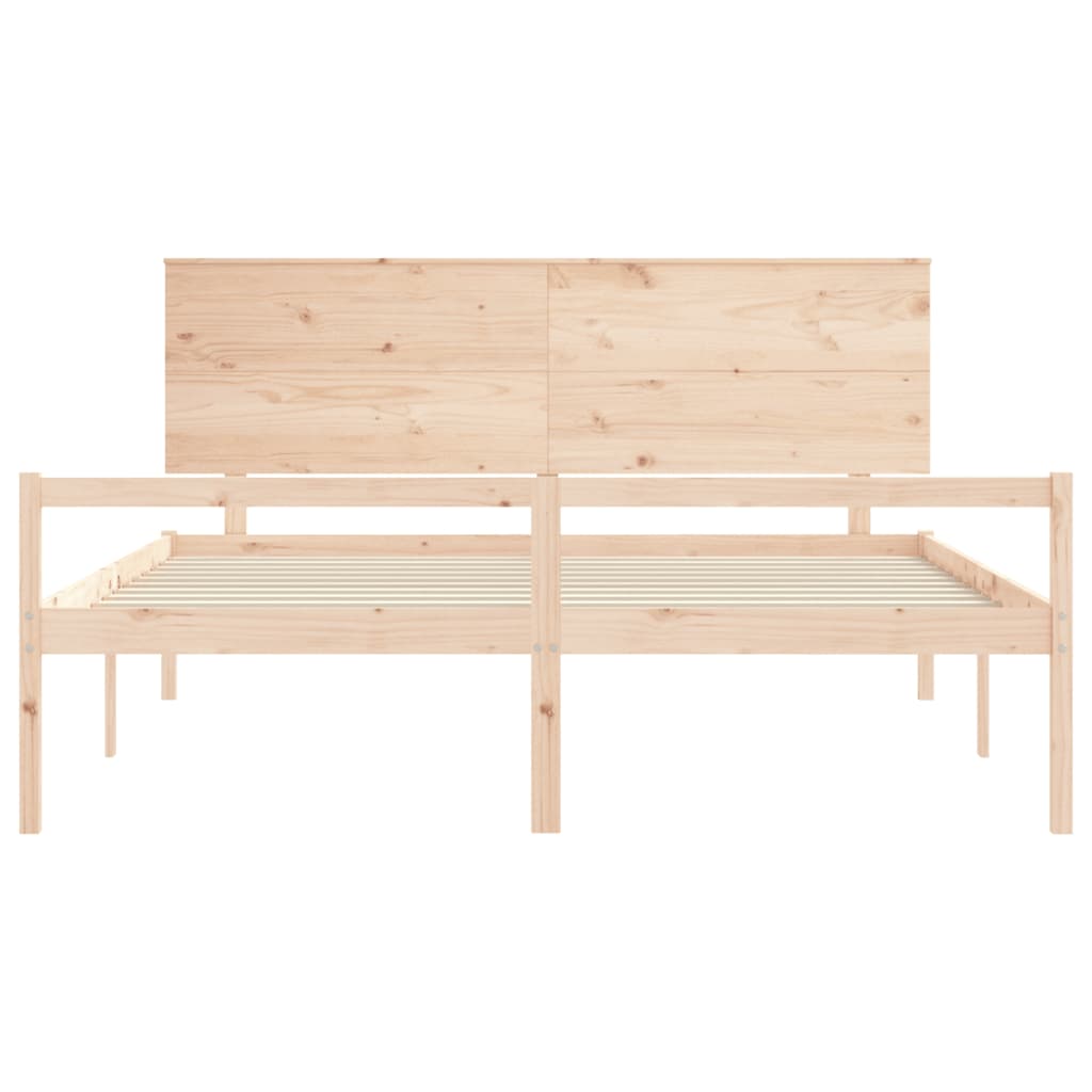 Seniorenbed met hoofdbord massief hout 200x200 cm is nu te koop bij PeponiXL, paradijselijk wonen!