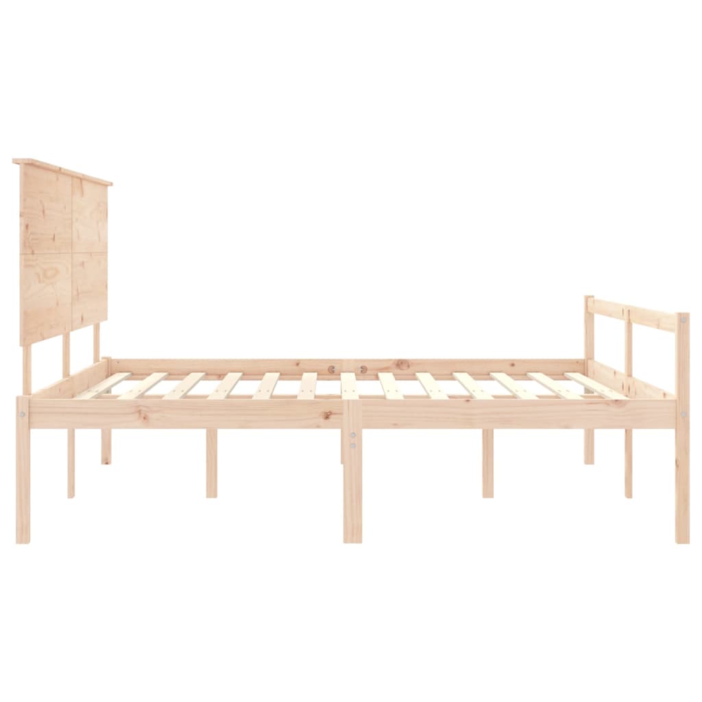 Seniorenbed met hoofdbord massief hout 200x200 cm is nu te koop bij PeponiXL, paradijselijk wonen!