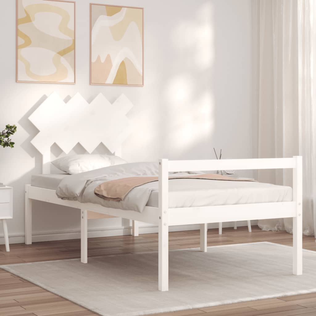 Seniorenbed met hoofdbord massief hout wit is nu te koop bij PeponiXL, paradijselijk wonen!