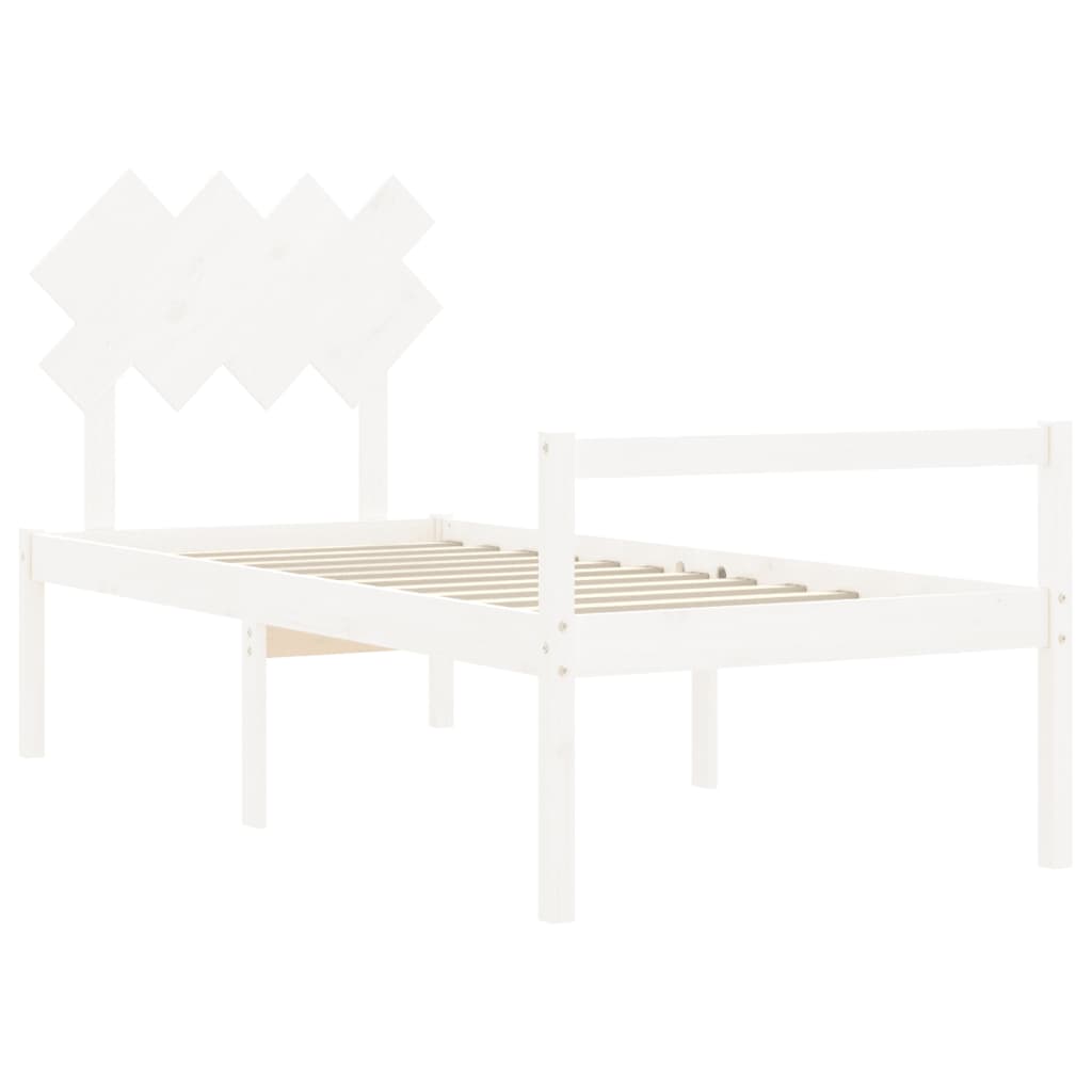 Seniorenbed met hoofdbord massief hout wit is nu te koop bij PeponiXL, paradijselijk wonen!