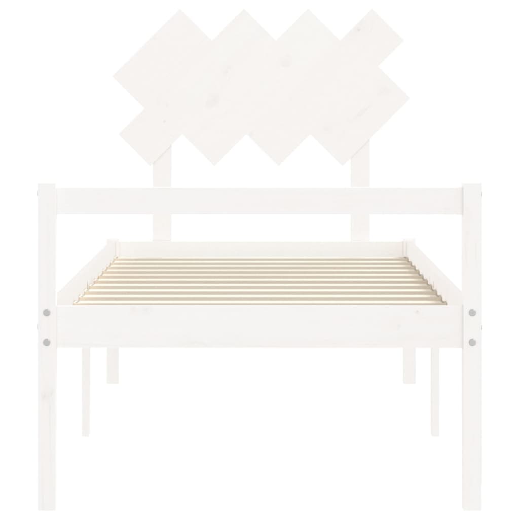 Seniorenbed met hoofdbord massief hout wit is nu te koop bij PeponiXL, paradijselijk wonen!