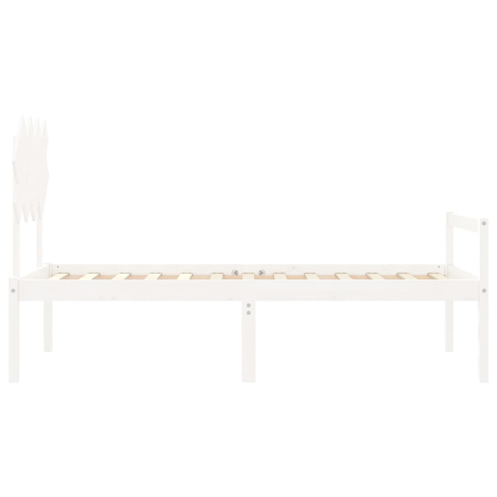 Seniorenbed met hoofdbord massief hout wit is nu te koop bij PeponiXL, paradijselijk wonen!