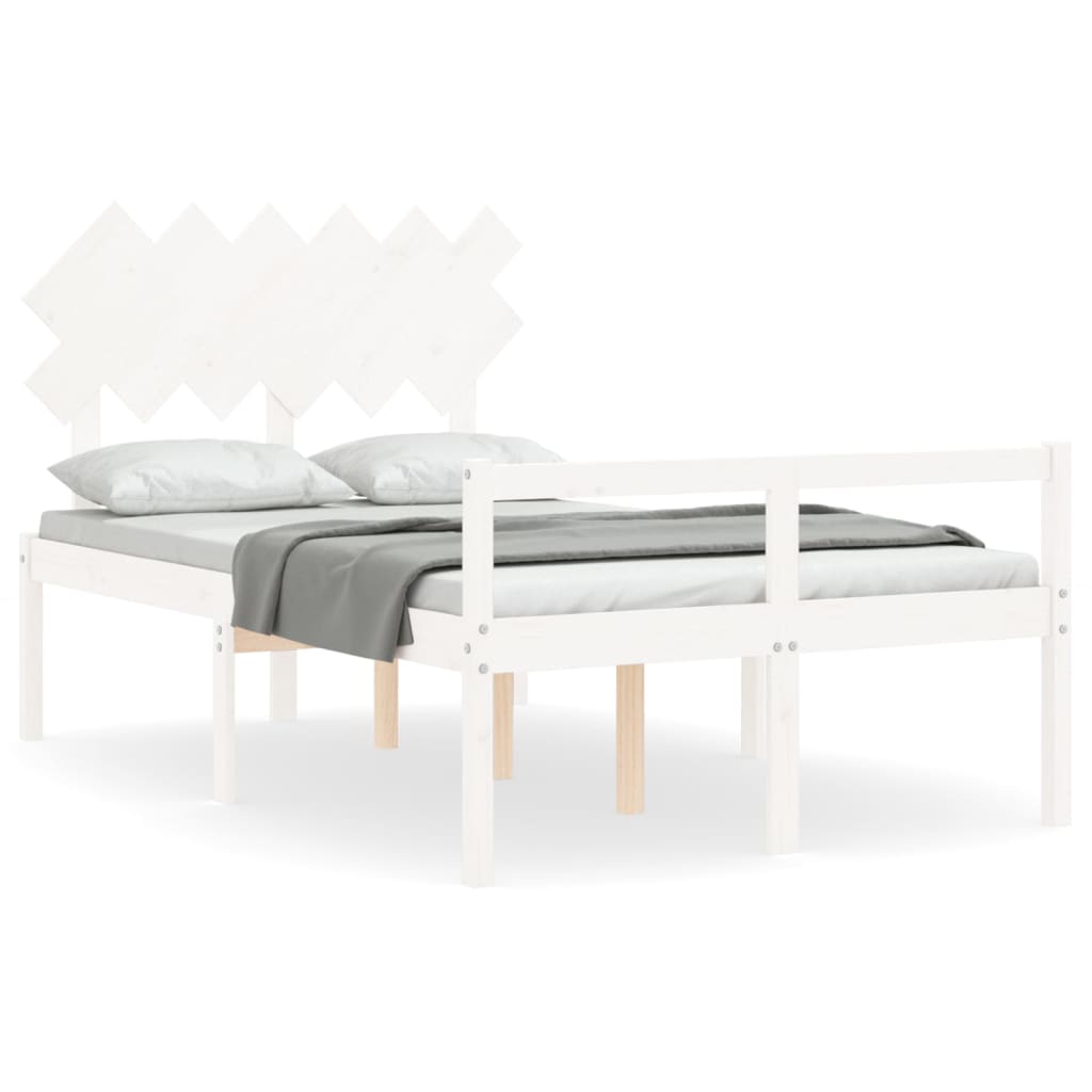 Seniorenbed met hoofdbord massief hout wit is nu te koop bij PeponiXL, paradijselijk wonen!