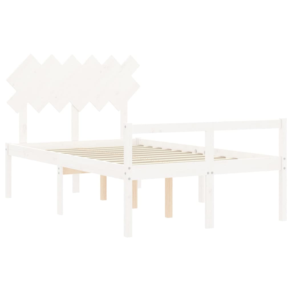 Seniorenbed met hoofdbord massief hout wit is nu te koop bij PeponiXL, paradijselijk wonen!