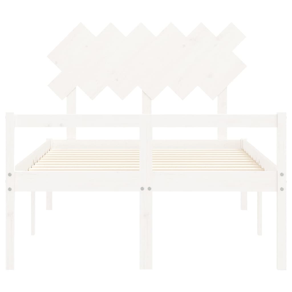 Seniorenbed met hoofdbord massief hout wit is nu te koop bij PeponiXL, paradijselijk wonen!