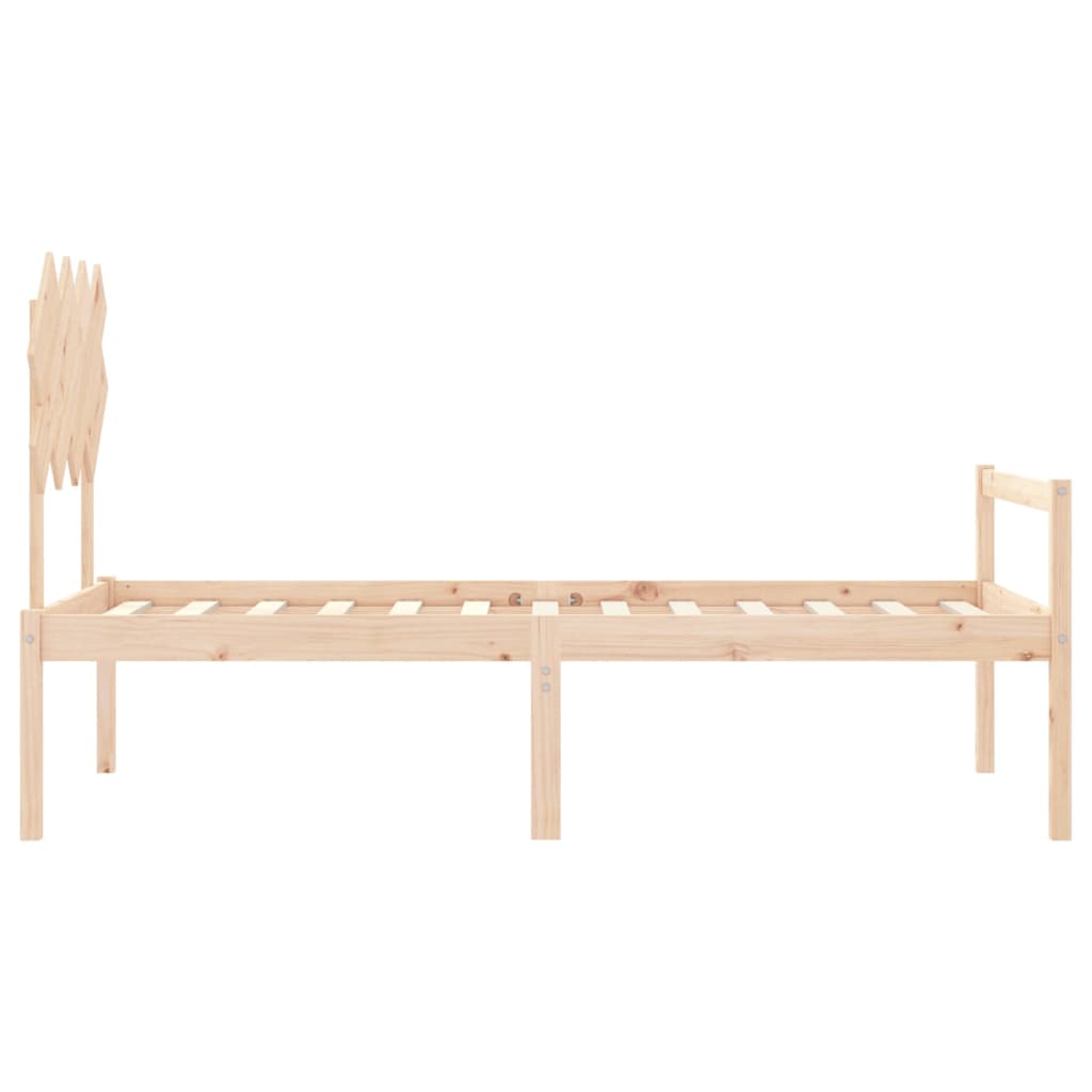 Seniorenbed met hoofdbord massief hout 90x200 cm is nu te koop bij PeponiXL, paradijselijk wonen!
