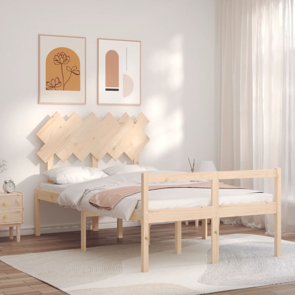 Seniorenbed met hoofdbord massief hout 120x200 cm is nu te koop bij PeponiXL, paradijselijk wonen!