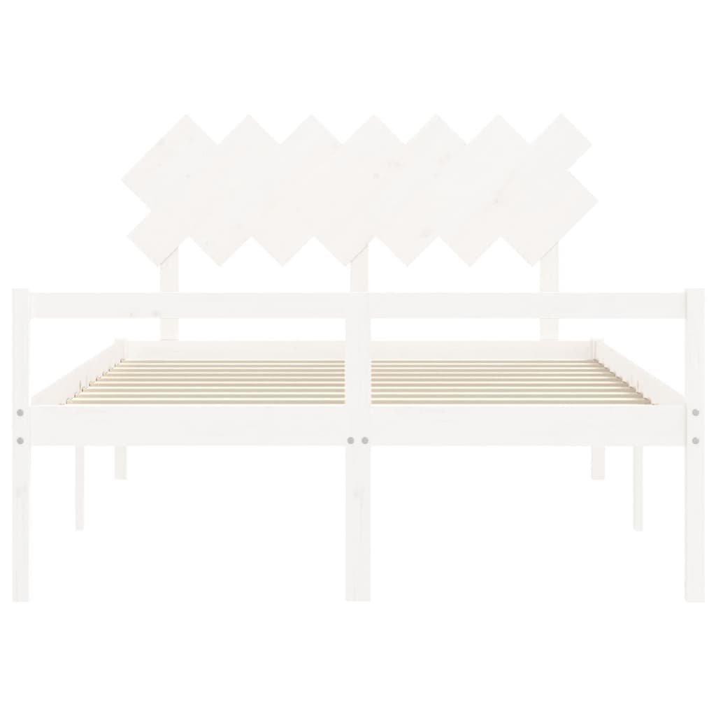 Seniorenbed met hoofdbord massief hout wit is nu te koop bij PeponiXL, paradijselijk wonen!