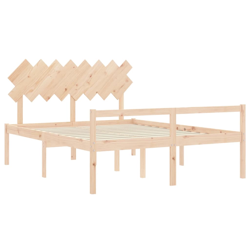 Seniorenbed met hoofdbord massief hout 160x200 cm is nu te koop bij PeponiXL, paradijselijk wonen!