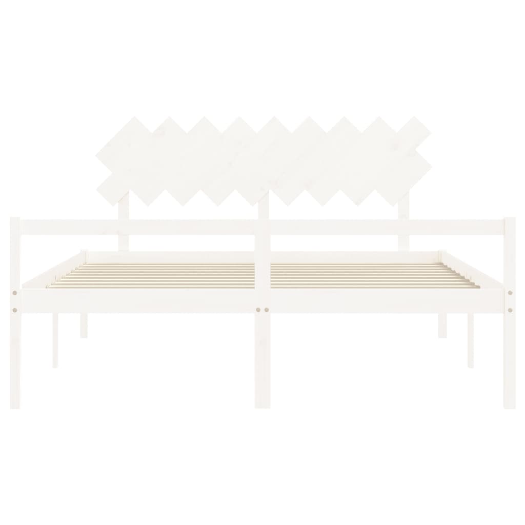 Seniorenbed met hoofdbord massief hout wit is nu te koop bij PeponiXL, paradijselijk wonen!