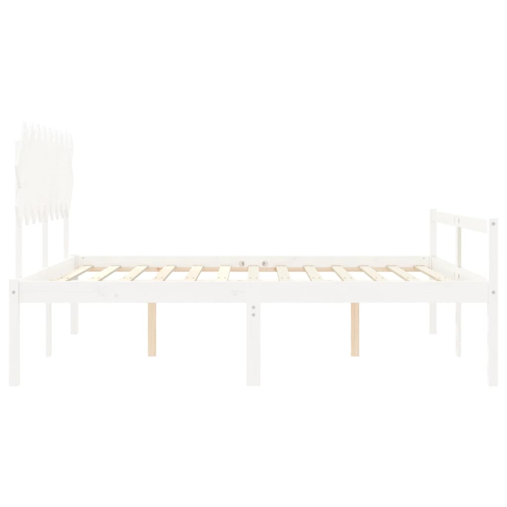 Seniorenbed met hoofdbord massief hout wit is nu te koop bij PeponiXL, paradijselijk wonen!