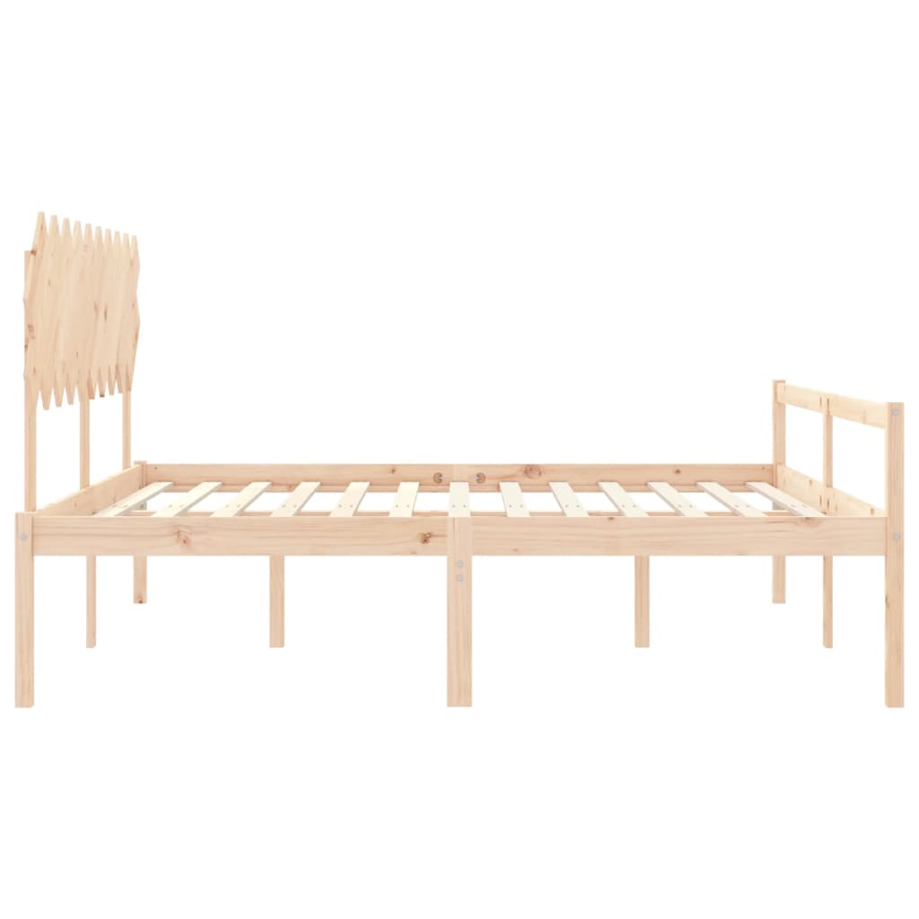 Seniorenbed met hoofdbord massief hout 200x200 cm is nu te koop bij PeponiXL, paradijselijk wonen!