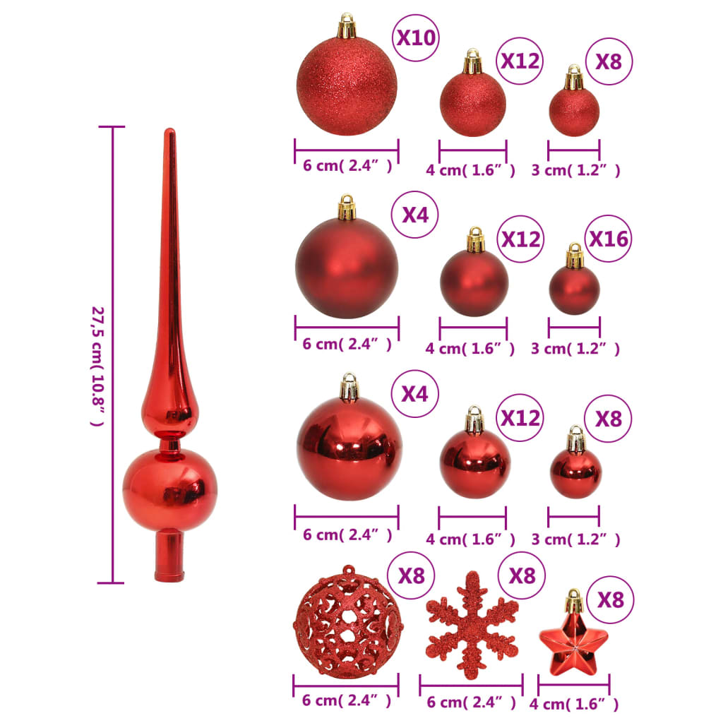 111-delige Kerstballenset polystyreen rood is nu te koop bij PeponiXL, paradijselijk wonen!