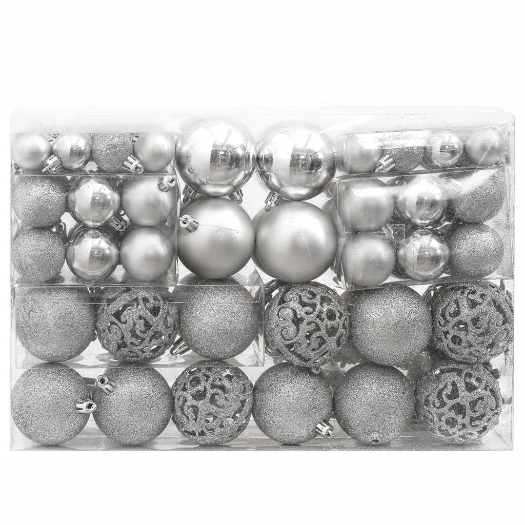 111-delige Kerstballenset polystyreen zilverkleurig is nu te koop bij PeponiXL, paradijselijk wonen!