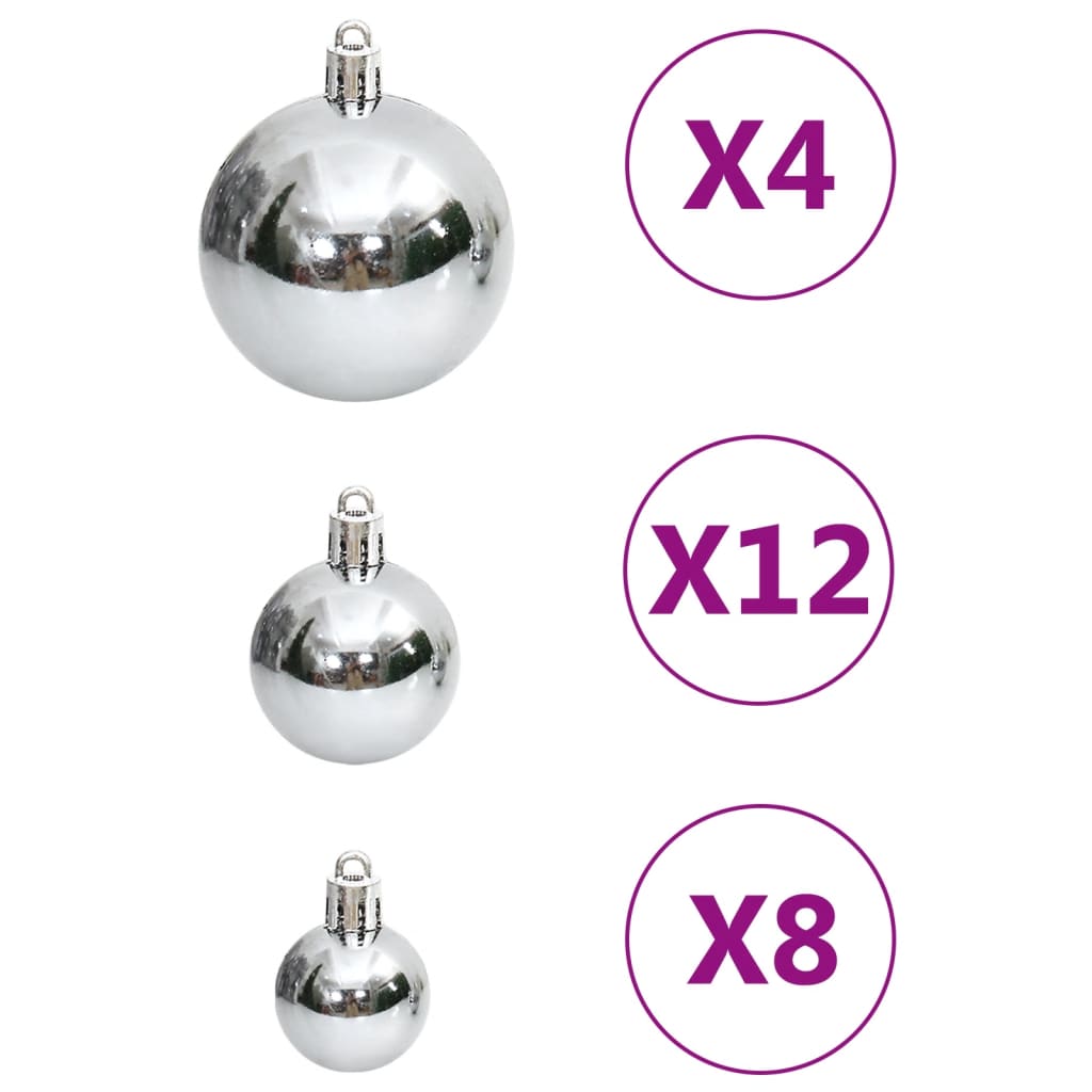 111-delige Kerstballenset polystyreen zilverkleurig is nu te koop bij PeponiXL, paradijselijk wonen!