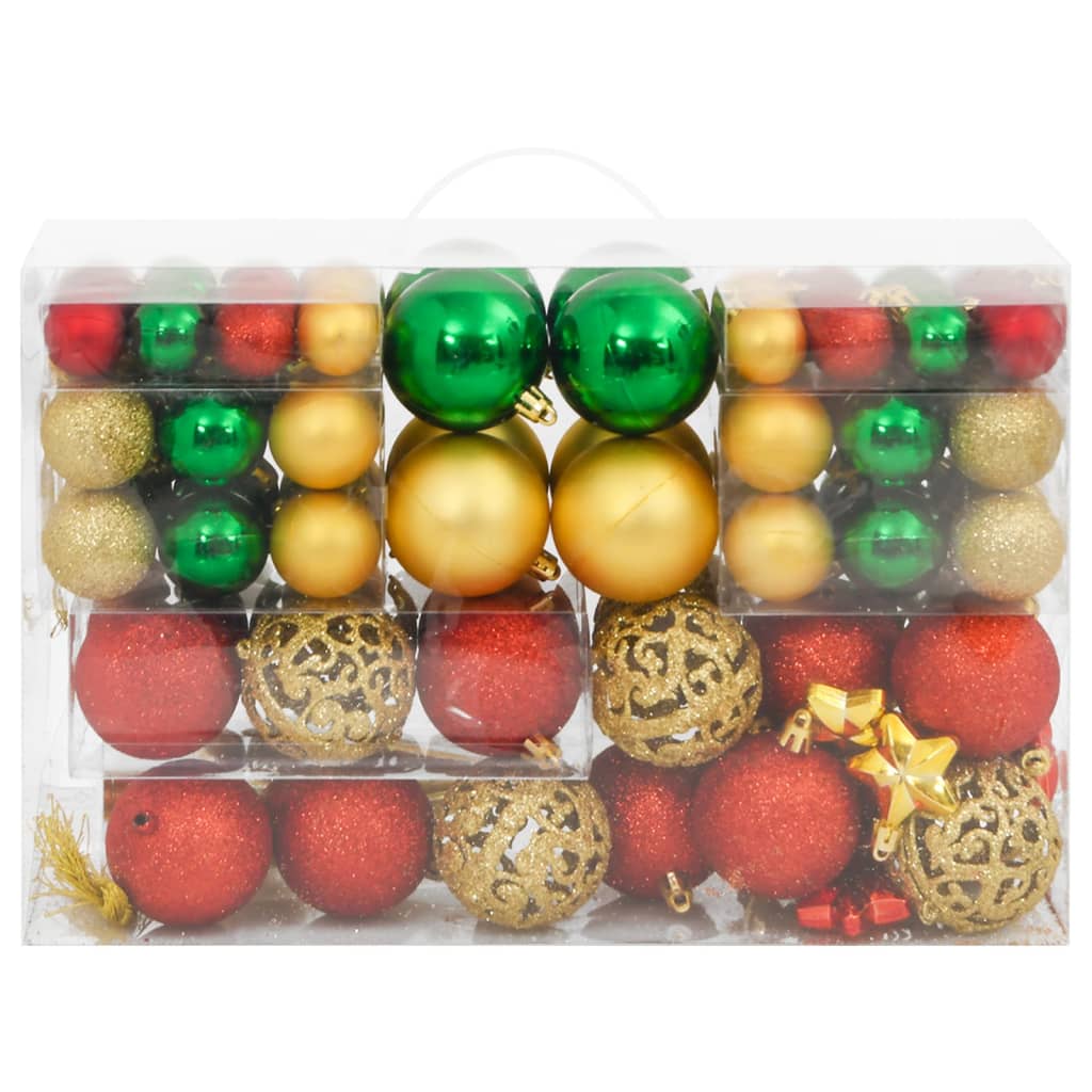 112-delige Kerstballenset polystyreen rood groen en goudkleurig is nu te koop bij PeponiXL, paradijselijk wonen!