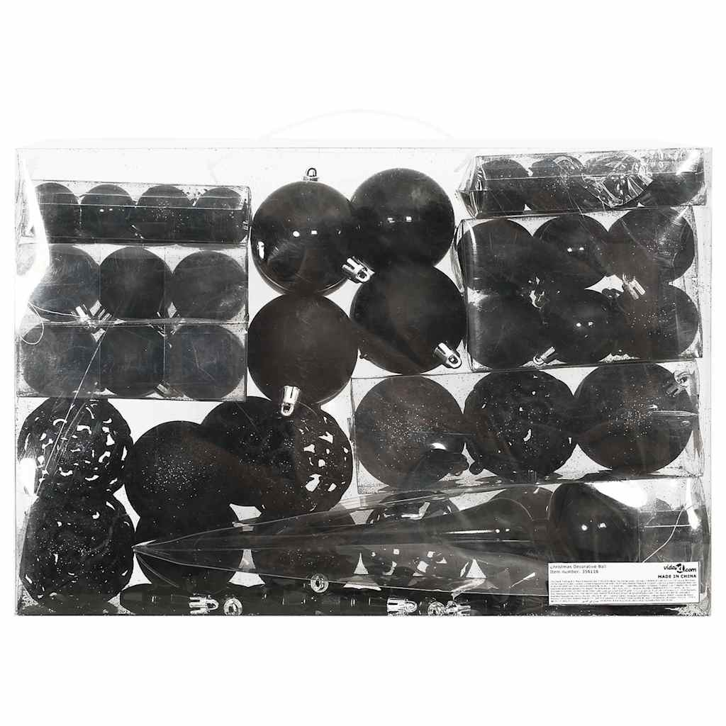 111-delige Kerstballenset polystyreen zwart is nu te koop bij PeponiXL, paradijselijk wonen!