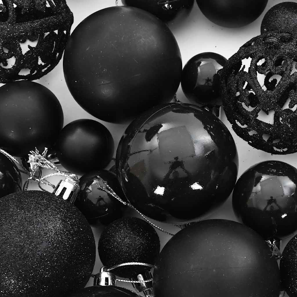 111-delige Kerstballenset polystyreen zwart is nu te koop bij PeponiXL, paradijselijk wonen!