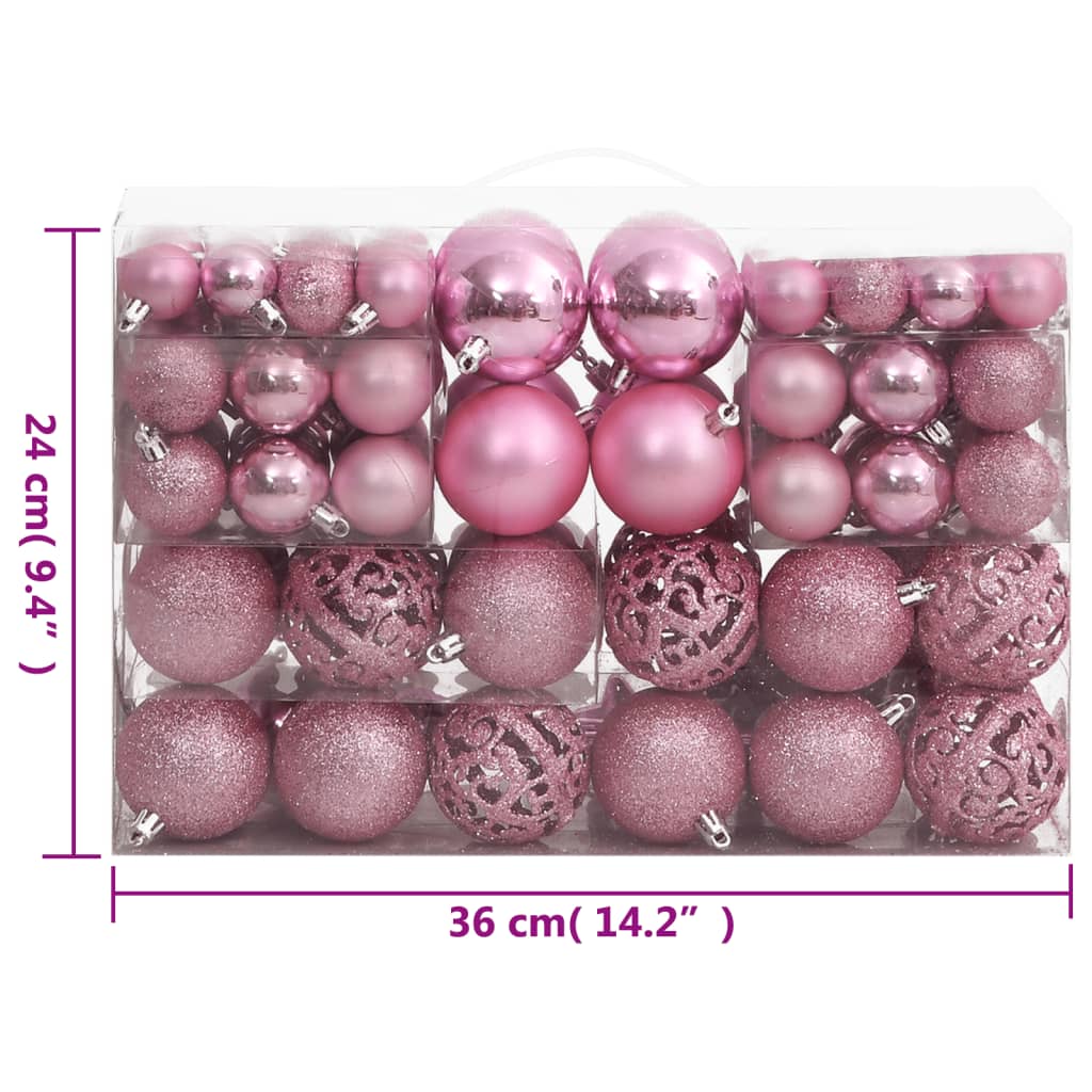 111-delige Kerstballenset polystyreen roze is nu te koop bij PeponiXL, paradijselijk wonen!