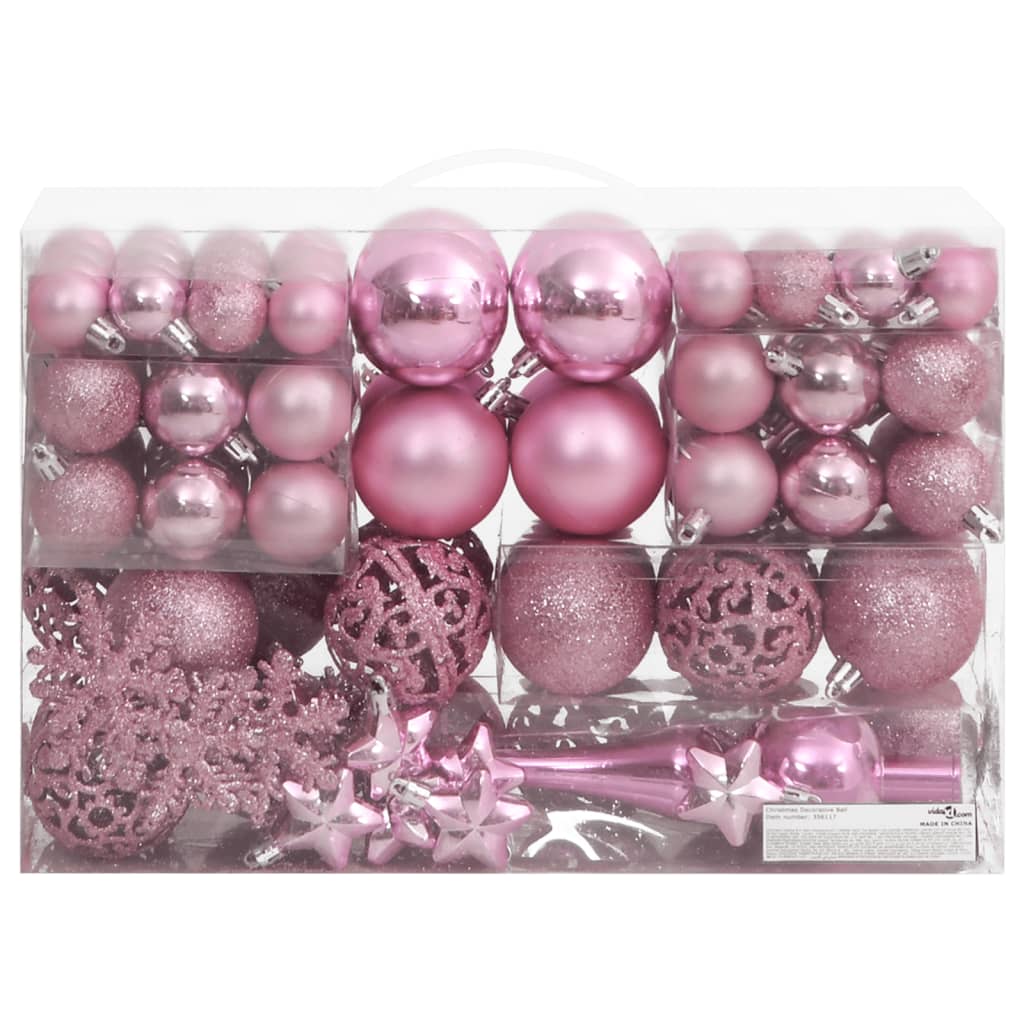111-delige Kerstballenset polystyreen roze is nu te koop bij PeponiXL, paradijselijk wonen!