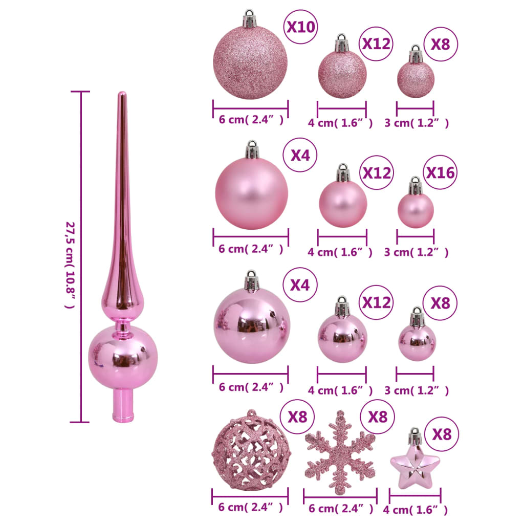 111-delige Kerstballenset polystyreen roze is nu te koop bij PeponiXL, paradijselijk wonen!