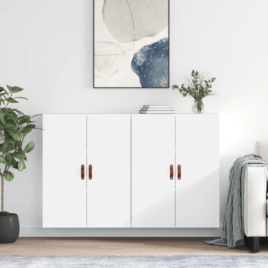Hangkasten 2 st 69,5x34x90 cm wit is nu te koop bij PeponiXL, paradijselijk wonen!