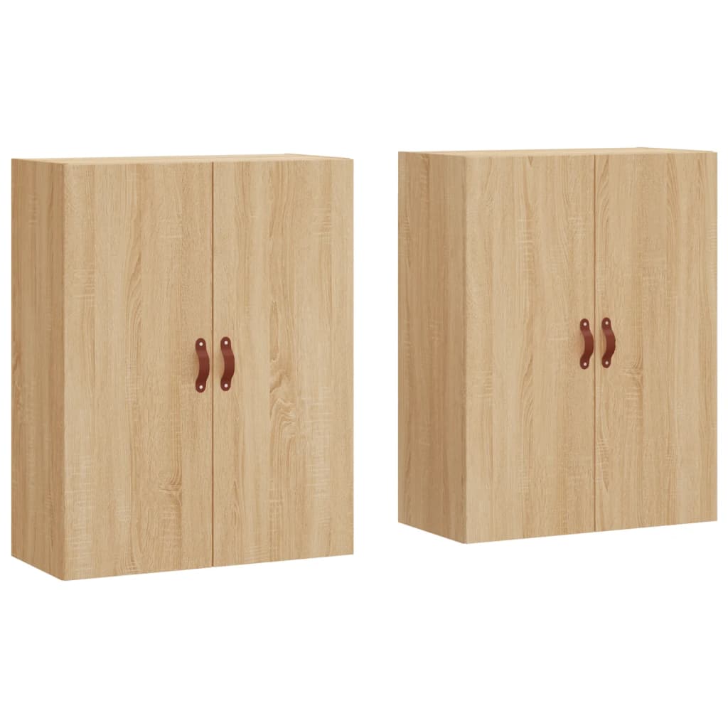 Hangkasten 2 st 69,5x34x90 cm sonoma eikenkleurig is nu te koop bij PeponiXL, paradijselijk wonen!