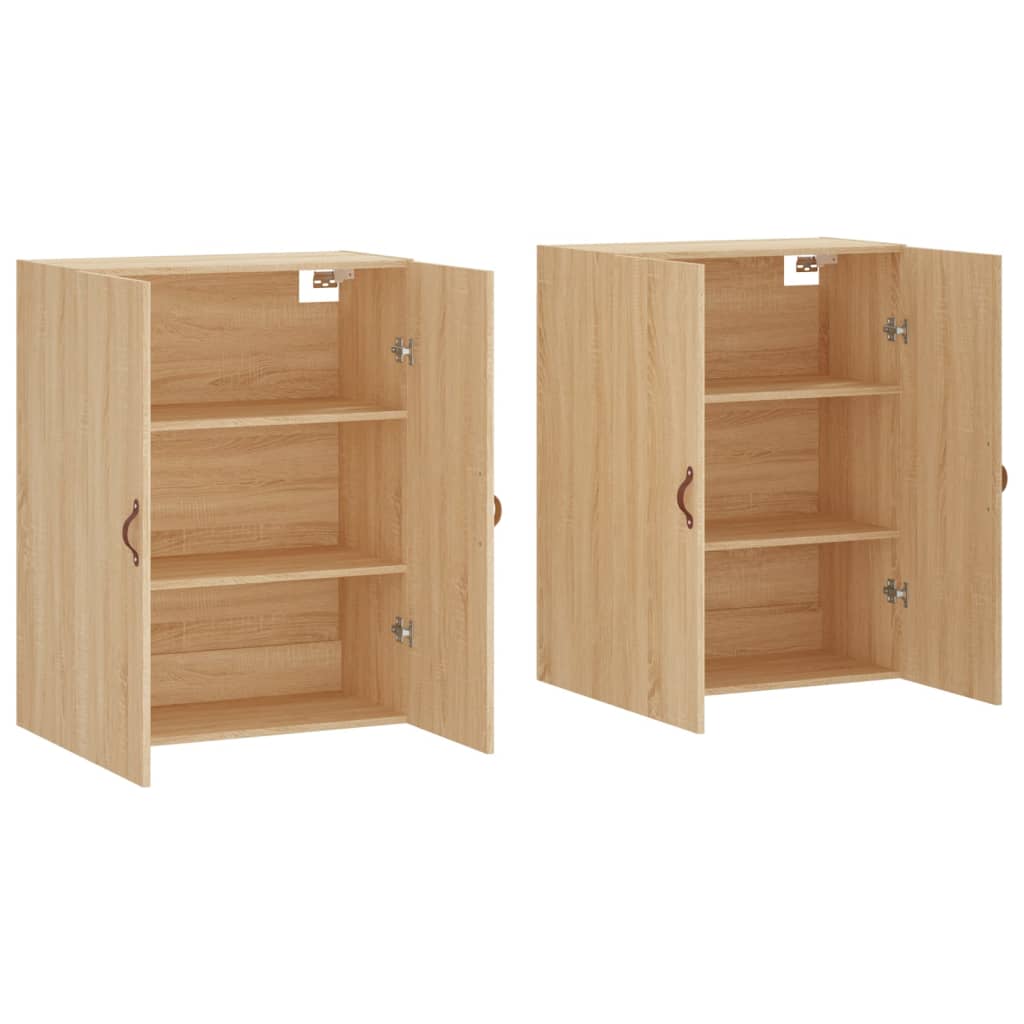 Hangkasten 2 st 69,5x34x90 cm sonoma eikenkleurig is nu te koop bij PeponiXL, paradijselijk wonen!