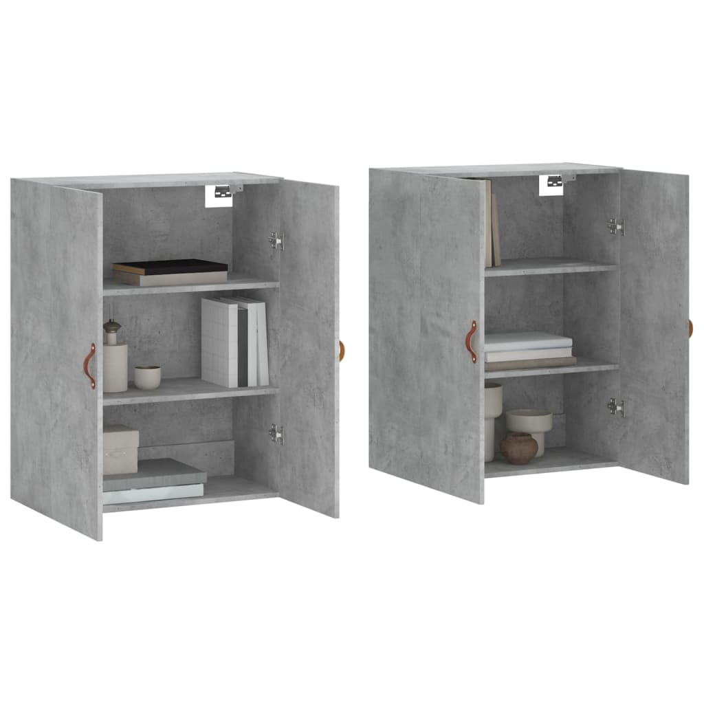 Hangkasten 2 st 69,5x34x90 cm betongrijs is nu te koop bij PeponiXL, paradijselijk wonen!