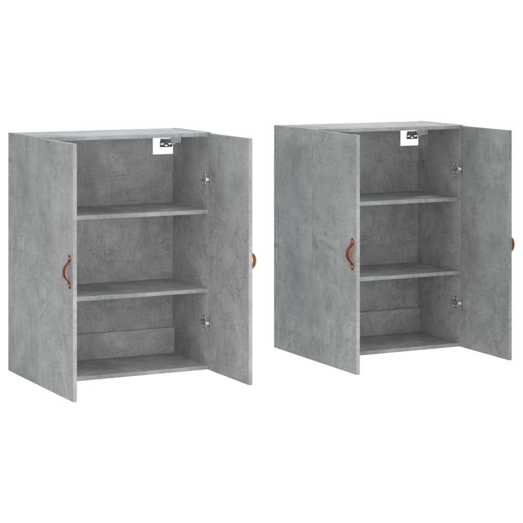 Hangkasten 2 st 69,5x34x90 cm betongrijs is nu te koop bij PeponiXL, paradijselijk wonen!