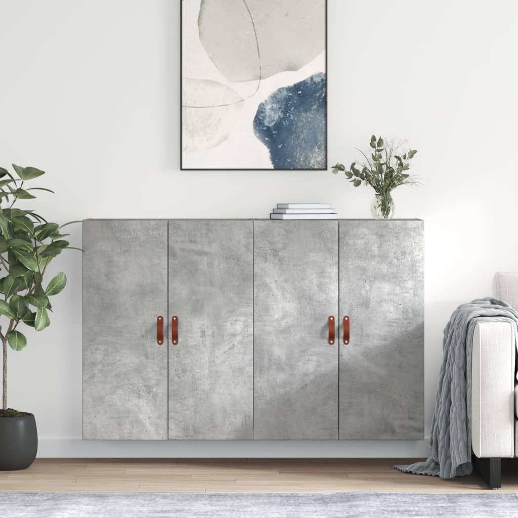 Hangkasten 2 st 69,5x34x90 cm betongrijs is nu te koop bij PeponiXL, paradijselijk wonen!