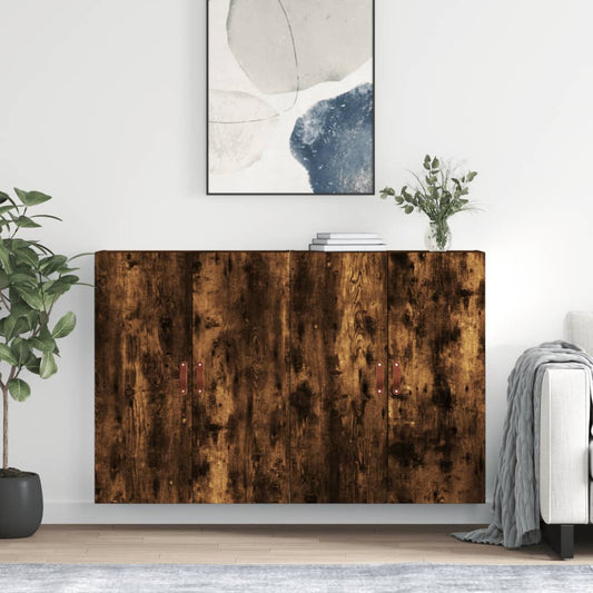 Hangkasten 2 st 69,5x34x90 cm gerookt eikenkleurig is nu te koop bij PeponiXL, paradijselijk wonen!