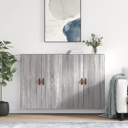 Hangkasten 2 st 69,5x34x90 cm grijs sonoma eikenkleurig is nu te koop bij PeponiXL, paradijselijk wonen!