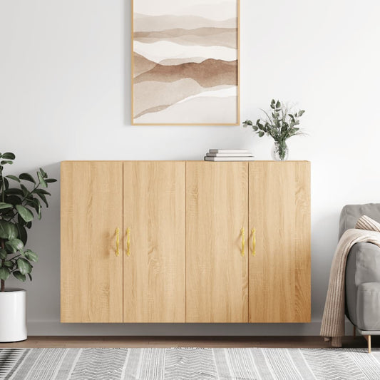 Hangkasten 2 st 69,5x34x90 cm sonoma eikenkleurig is nu te koop bij PeponiXL, paradijselijk wonen!