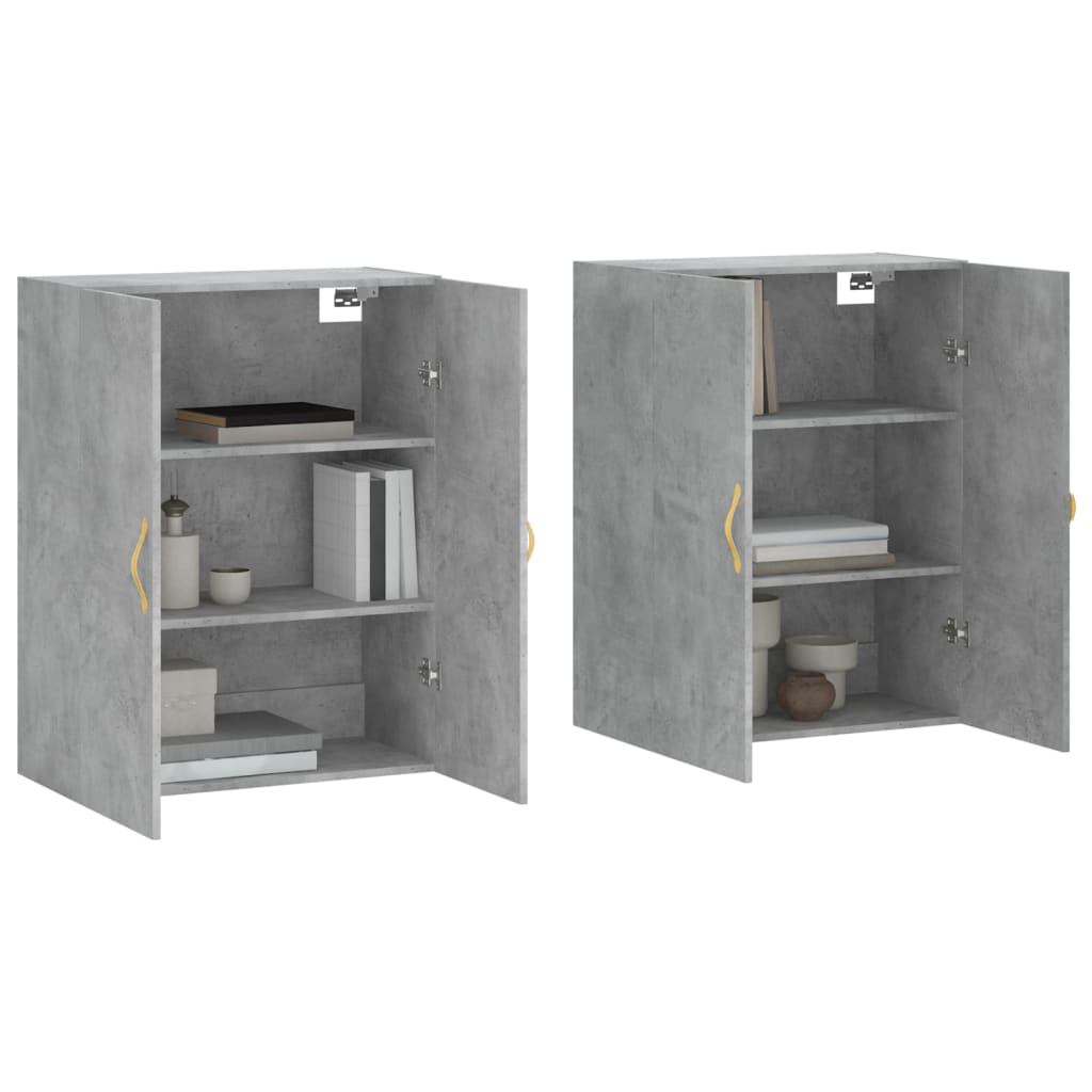 Hangkasten 2 st 69,5x34x90 cm betongrijs is nu te koop bij PeponiXL, paradijselijk wonen!