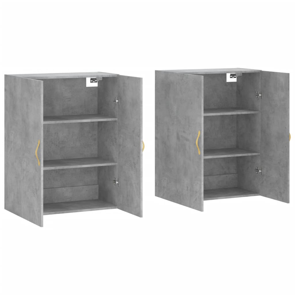 Hangkasten 2 st 69,5x34x90 cm betongrijs is nu te koop bij PeponiXL, paradijselijk wonen!