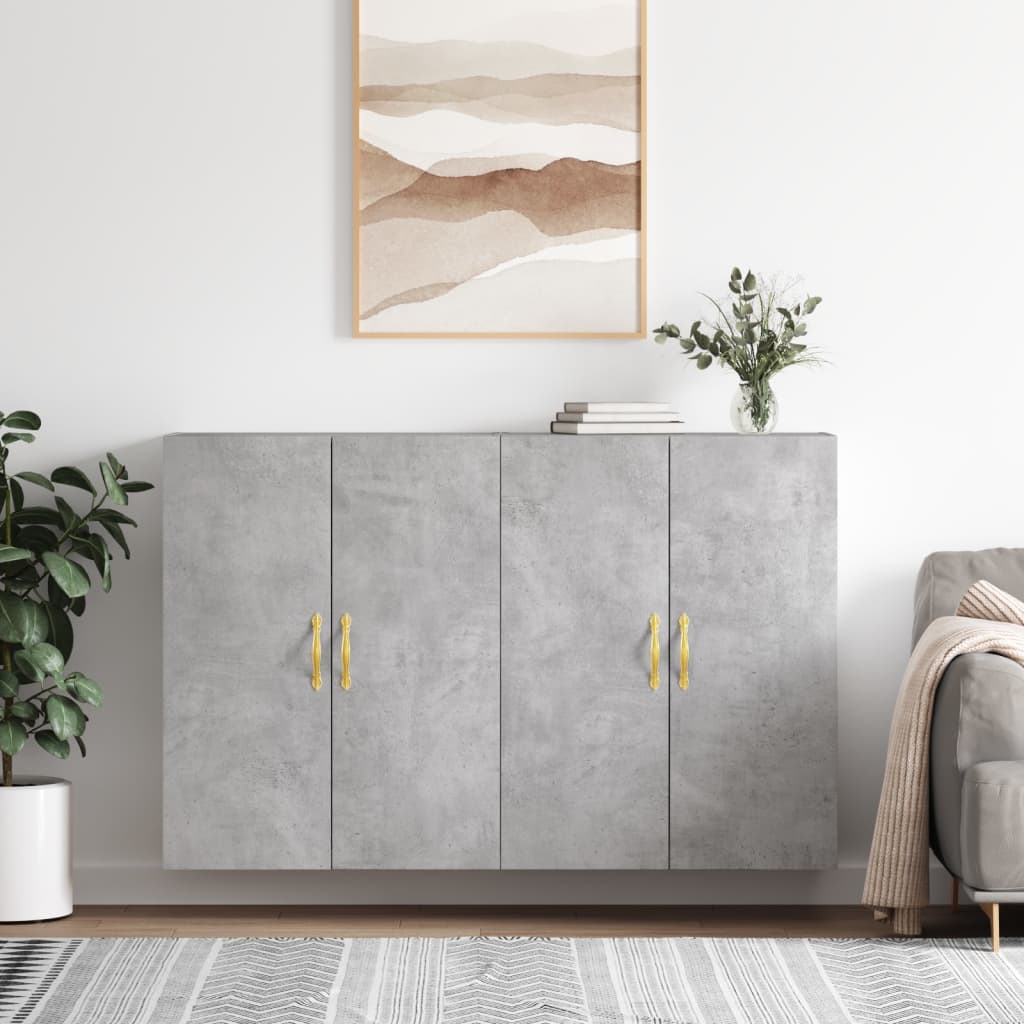 Hangkasten 2 st 69,5x34x90 cm betongrijs is nu te koop bij PeponiXL, paradijselijk wonen!