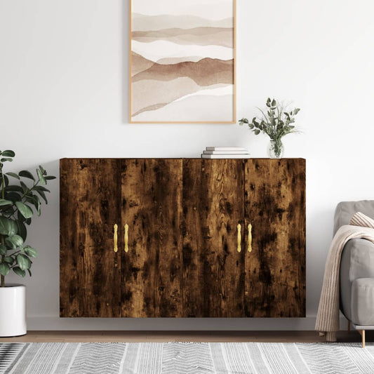Hangkasten 2 st 69,5x34x90 cm gerookt eikenkleurig is nu te koop bij PeponiXL, paradijselijk wonen!