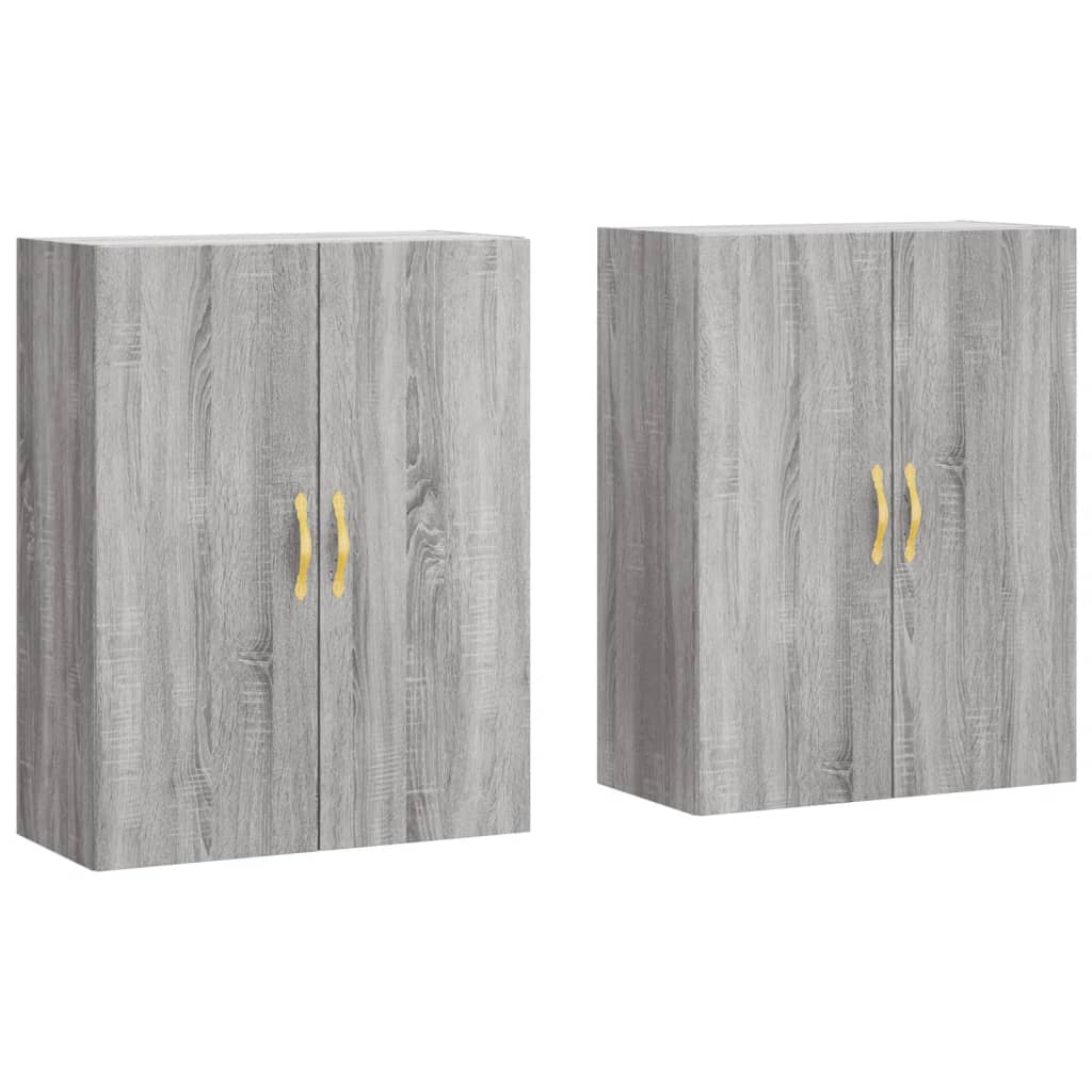 Hangkasten 2 st 69,5x34x90 cm grijs sonoma eikenkleurig is nu te koop bij PeponiXL, paradijselijk wonen!