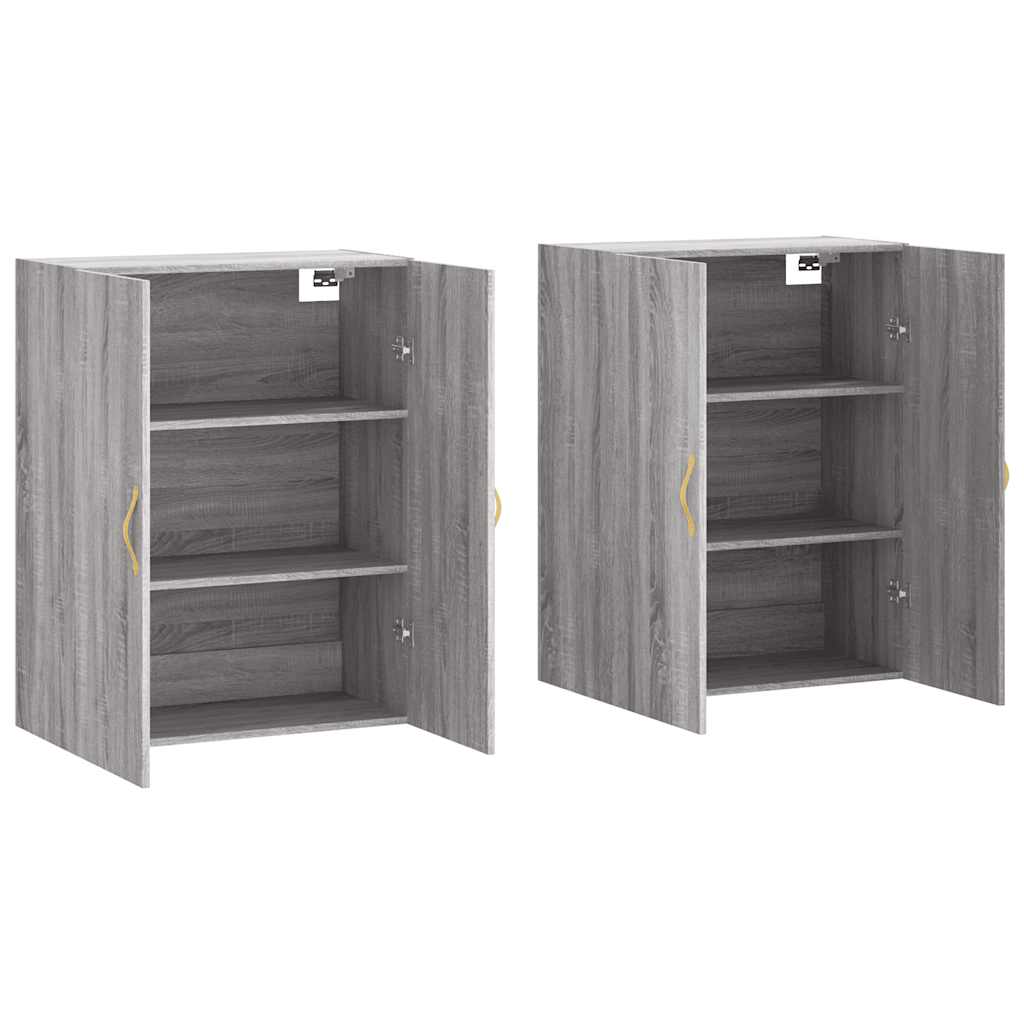 Hangkasten 2 st 69,5x34x90 cm grijs sonoma eikenkleurig is nu te koop bij PeponiXL, paradijselijk wonen!