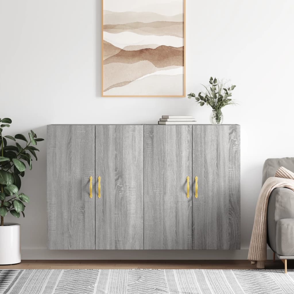 Hangkasten 2 st 69,5x34x90 cm grijs sonoma eikenkleurig is nu te koop bij PeponiXL, paradijselijk wonen!