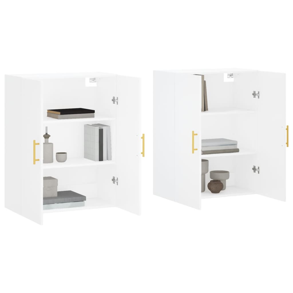 Hangkasten 2 st 69,5x34x90 cm wit is nu te koop bij PeponiXL, paradijselijk wonen!