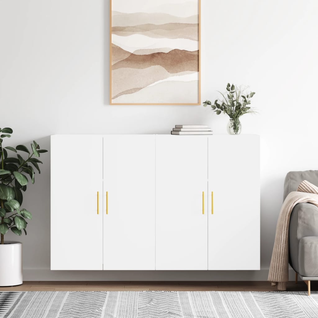 Hangkasten 2 st 69,5x34x90 cm wit is nu te koop bij PeponiXL, paradijselijk wonen!