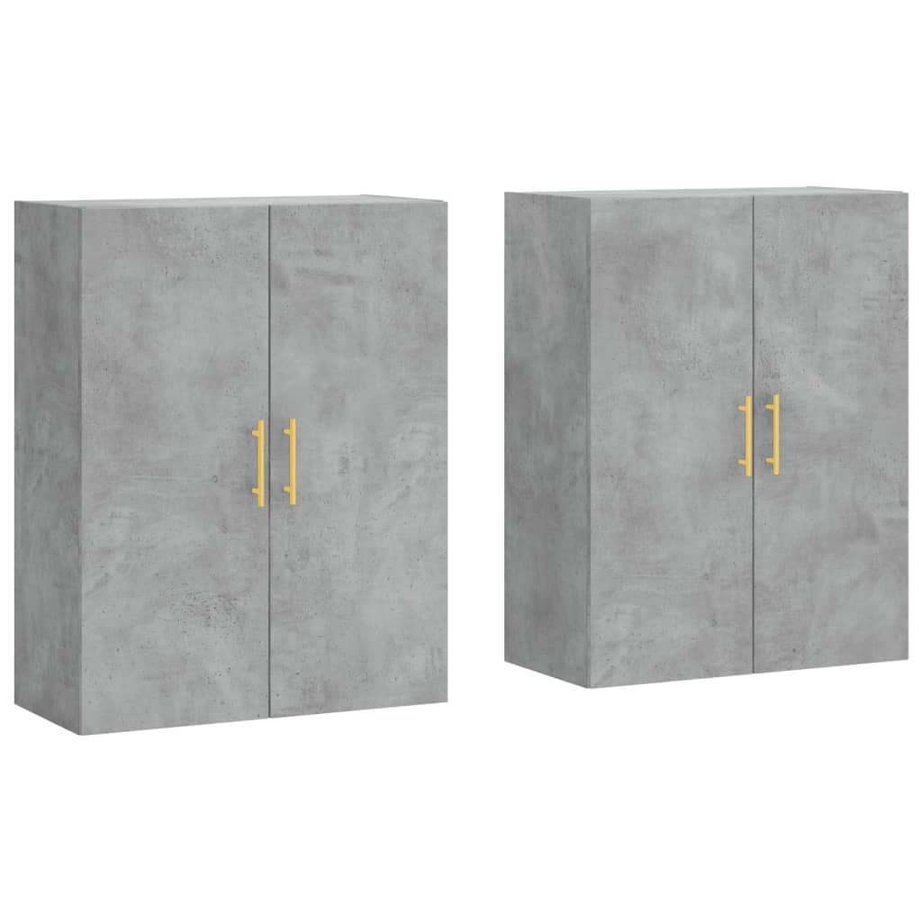 Hangkasten 2 st 69,5x34x90 cm betongrijs is nu te koop bij PeponiXL, paradijselijk wonen!