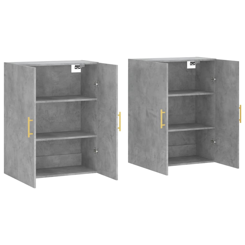 Hangkasten 2 st 69,5x34x90 cm betongrijs is nu te koop bij PeponiXL, paradijselijk wonen!