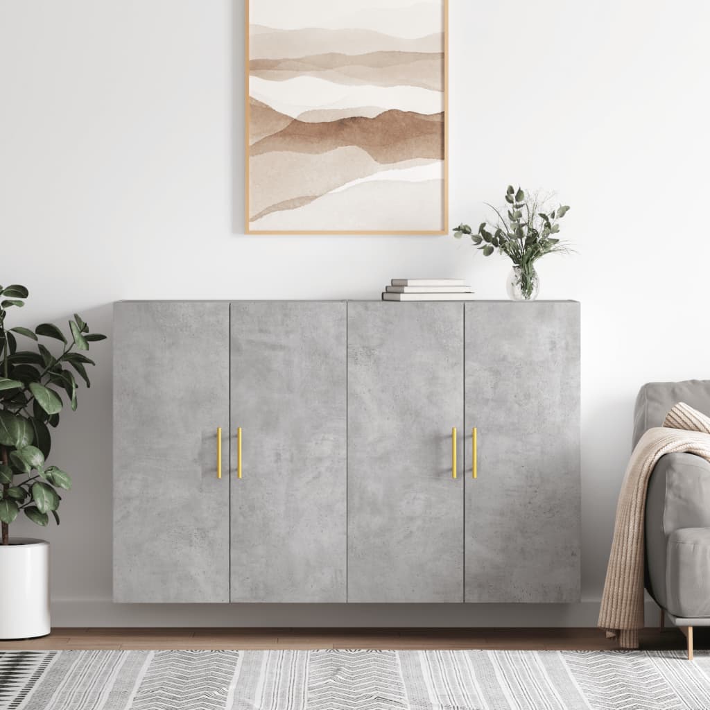 Hangkasten 2 st 69,5x34x90 cm betongrijs is nu te koop bij PeponiXL, paradijselijk wonen!